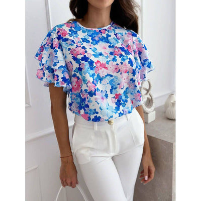 Karin | Atmungsaktive Blumenmuster Bluse