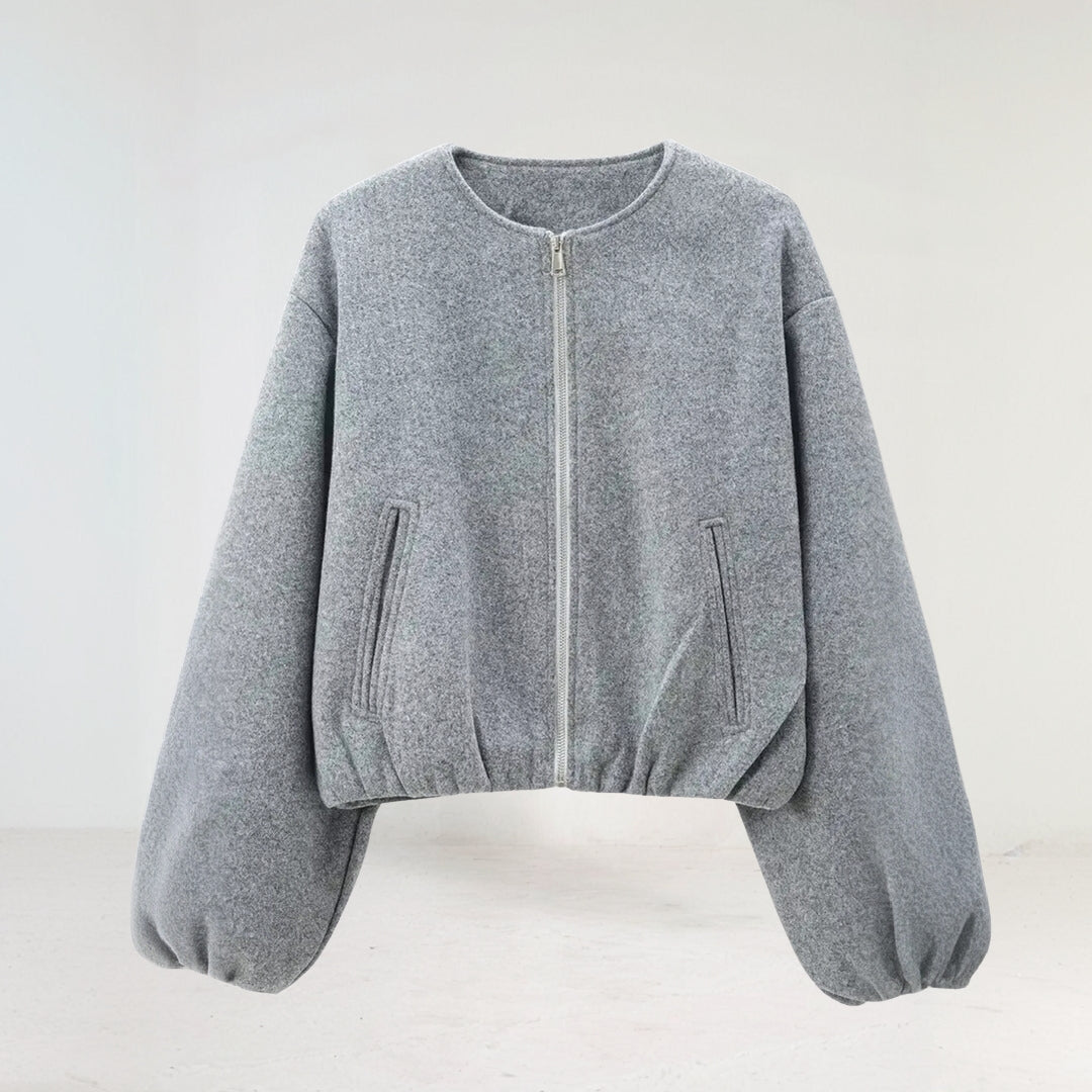 Claudia | Cropped Übergangsjacke mit Ballonärmeln