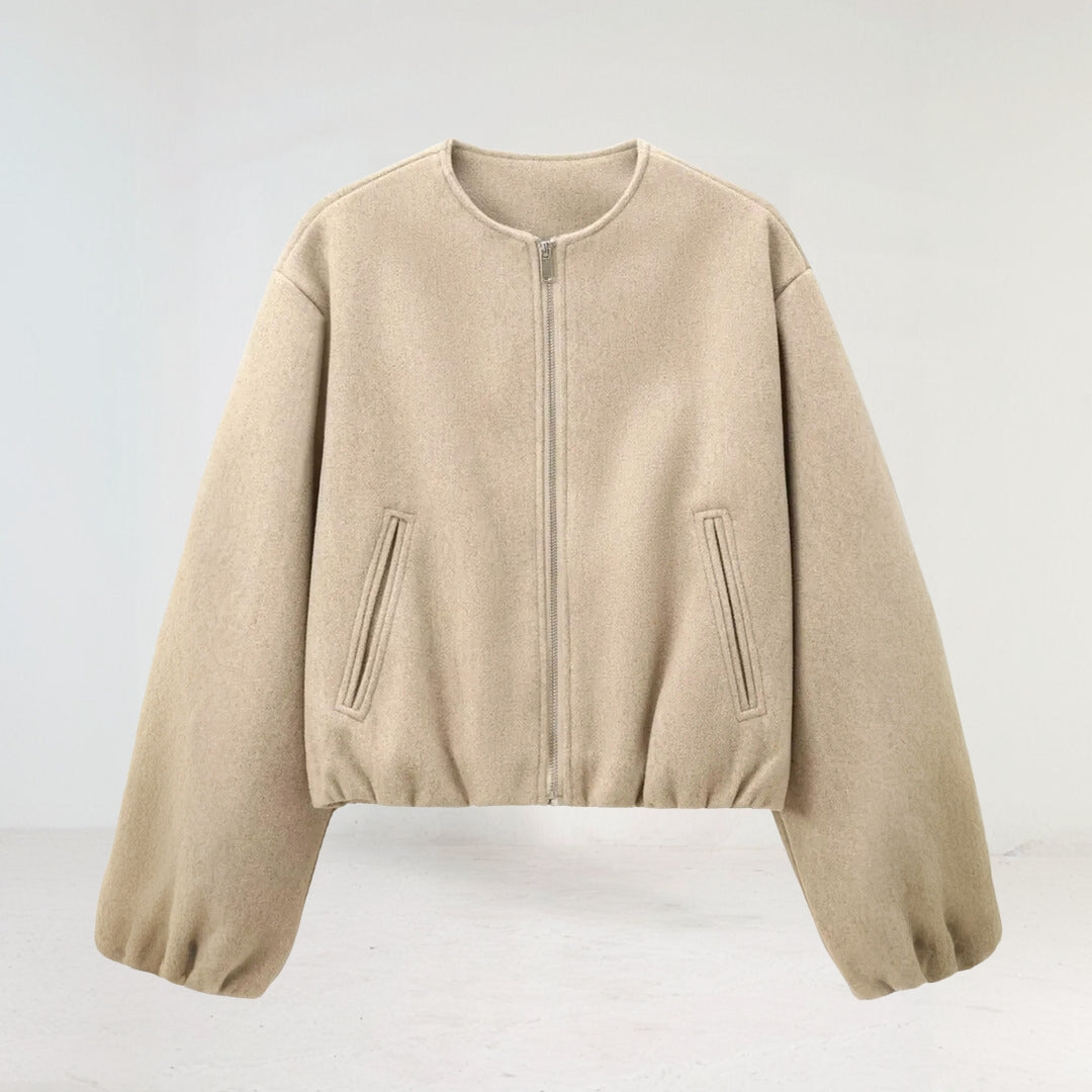 Claudia | Cropped Übergangsjacke mit Ballonärmeln