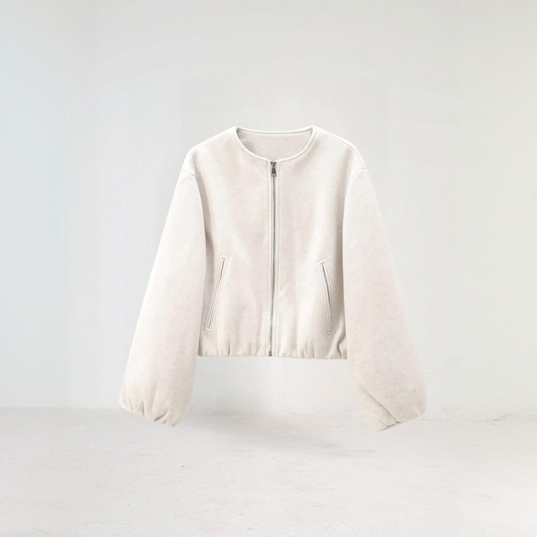 Claudia | Cropped Übergangsjacke mit Ballonärmeln