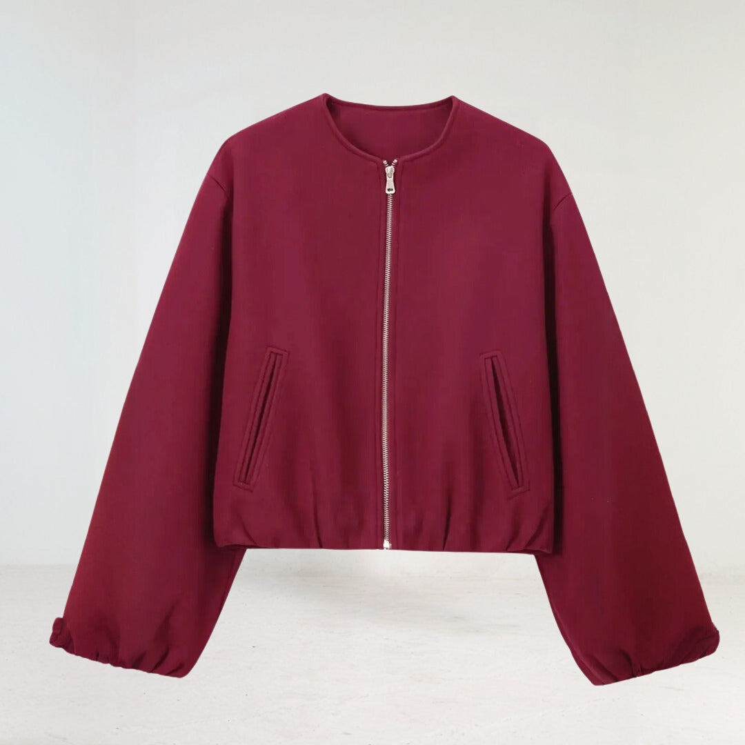 Claudia | Cropped Übergangsjacke mit Ballonärmeln
