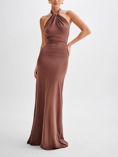 Amelie | Elegantes Maxikleid mit hohem Ausschnitt