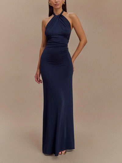 Amelie | Elegantes Maxikleid mit hohem Ausschnitt