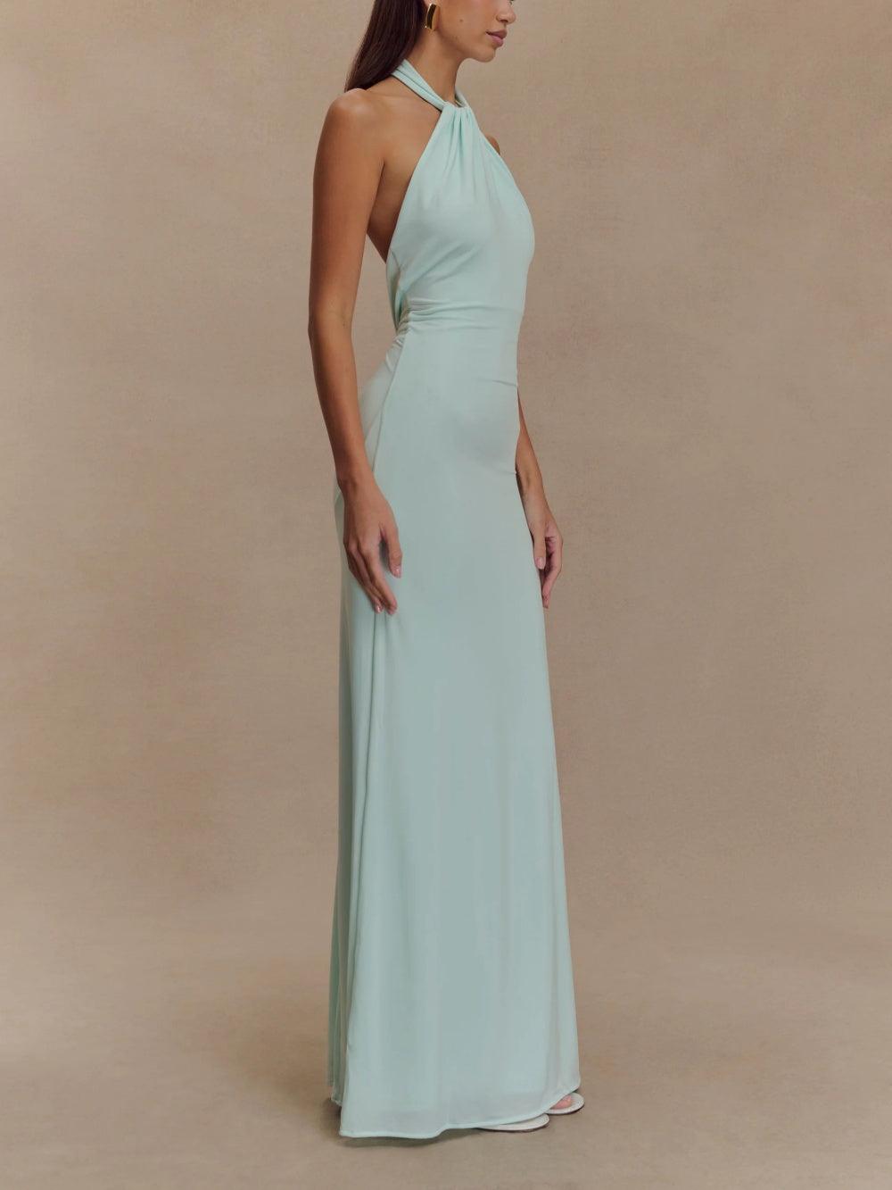 Amelie | Elegantes Maxikleid mit hohem Ausschnitt