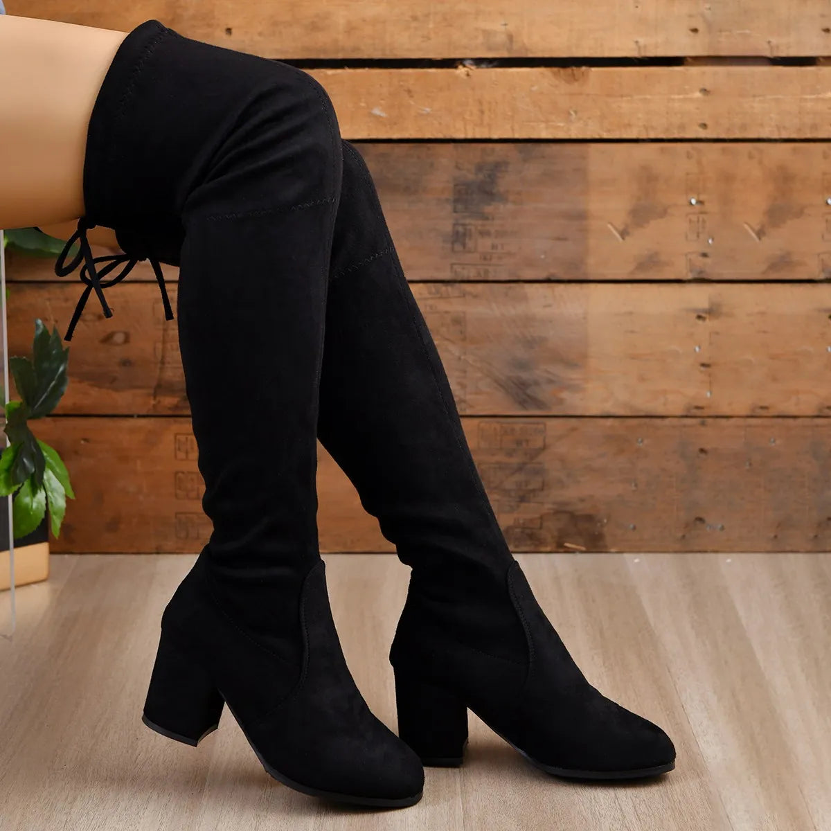 Christine | Elegante Overknee Stiefel mit Blockabsatz