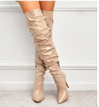 Sabrina | Elegante Overknee Stiefel aus Leder