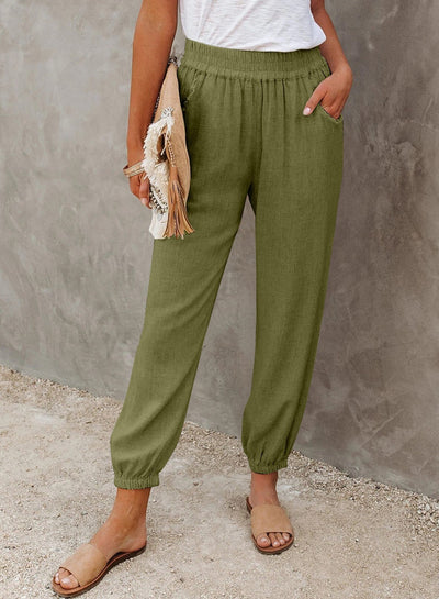 Sabine | Lockerer Schnitt aus Baumwolle Stoffhose