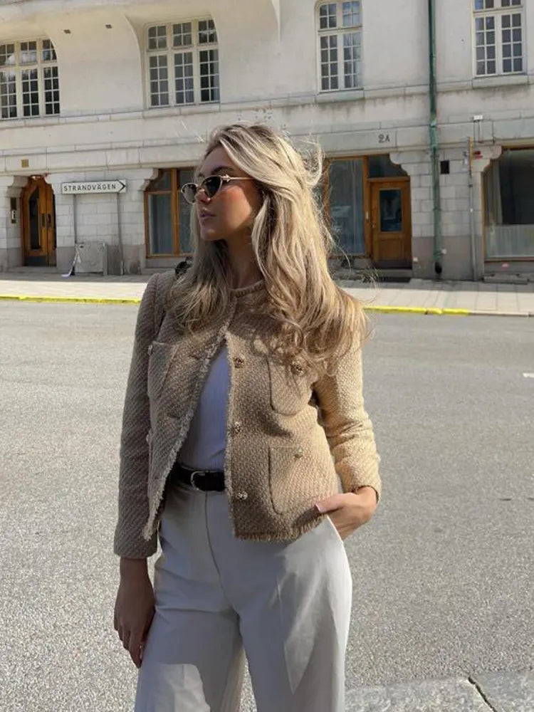 Vanessa | Elegante Zweiteilige Tweed Jacke