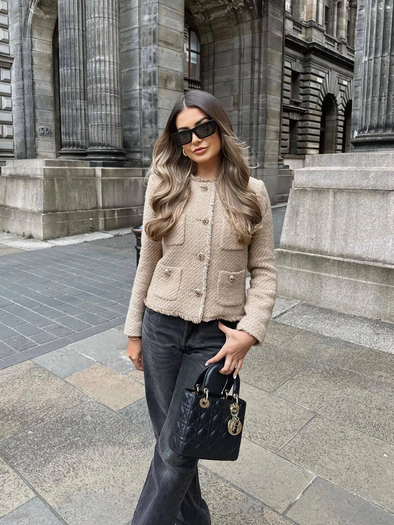 Vanessa | Elegante Zweiteilige Tweed Jacke