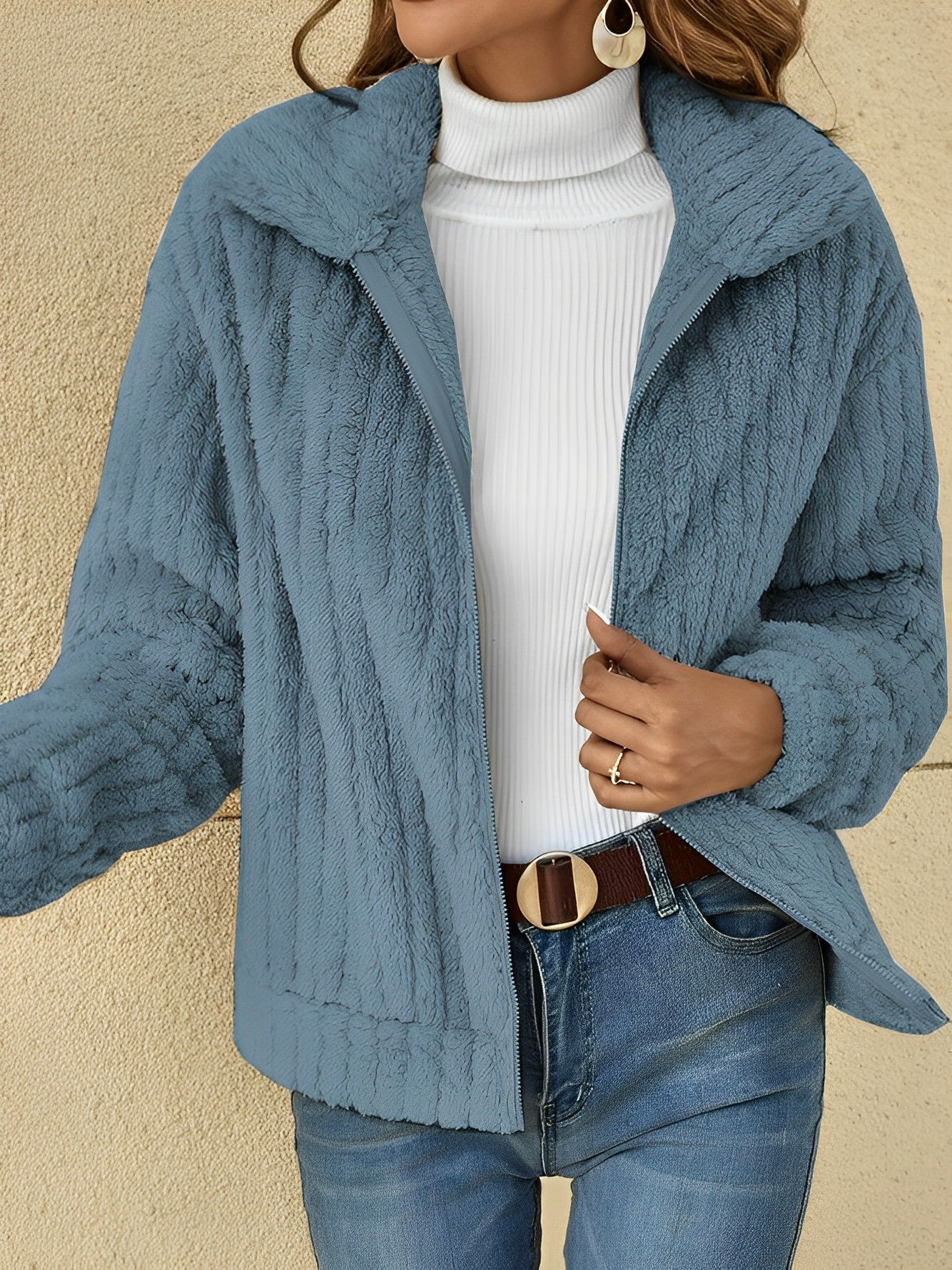 Lisa | Eleganter weicher & bequemer kuscheliger Teddy Mantel