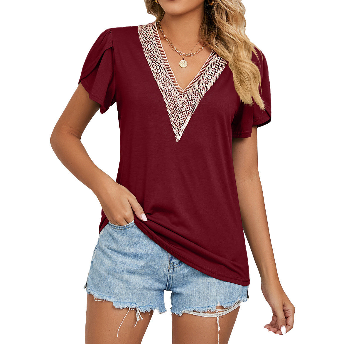 Franziska | Elegantes V Ausschnitt T Shirt