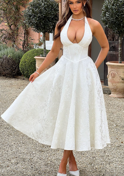 Helene | Ärmelloses Midikleid mit Neckholder