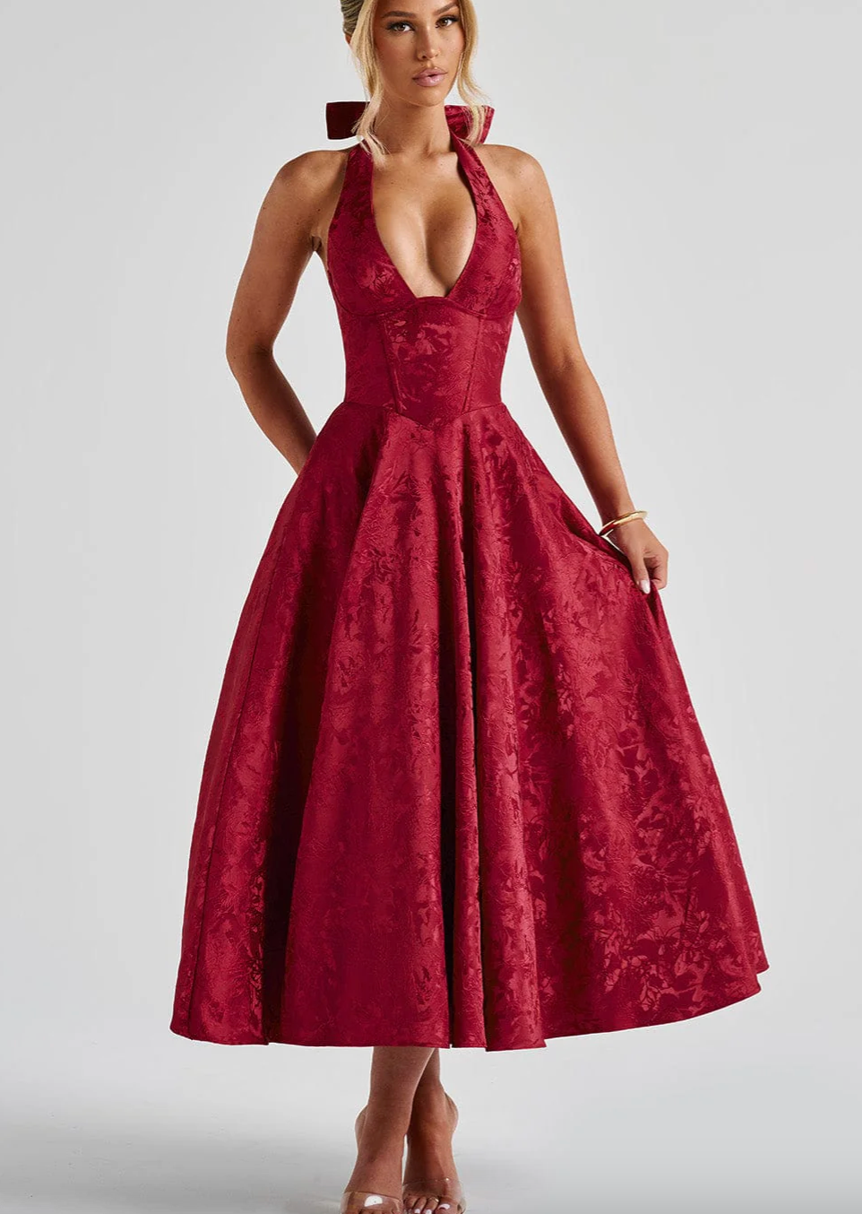 Helene | Ärmelloses Midikleid mit Neckholder