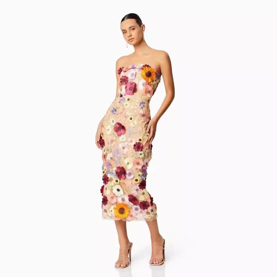 Daniela | Elegantes Festliches Midi Party Kleid
