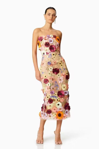 Daniela | Elegantes Festliches Midi Party Kleid