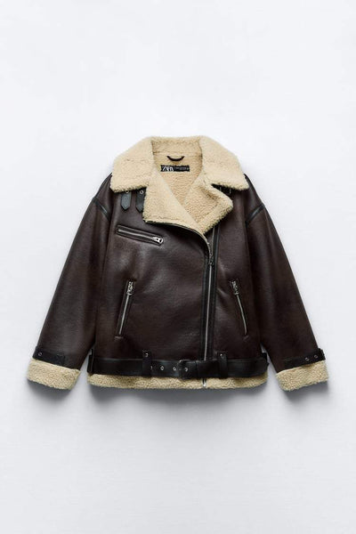 Eleonora | Elegante Jacke mit Revers aus Synthetikmaterial