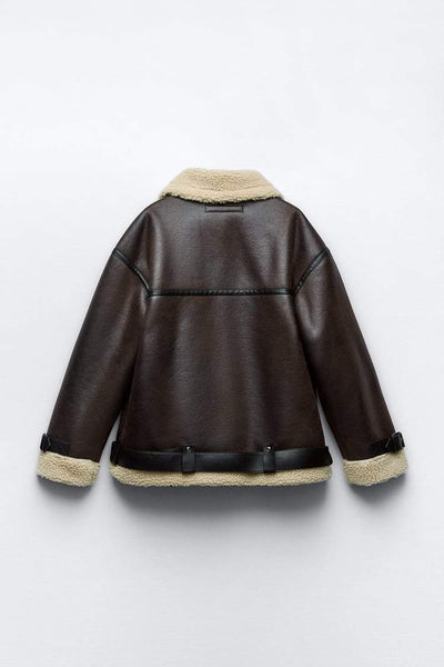 Eleonora | Elegante Jacke mit Revers aus Synthetikmaterial