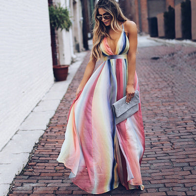Sabrina | Fließendes V-Ausschnitt Maxikleid