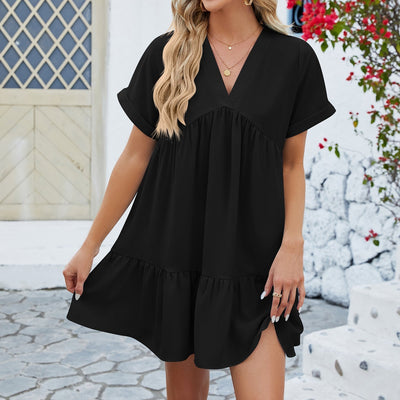 Mandy | Leichtes V Ausschnitt-Minikleid