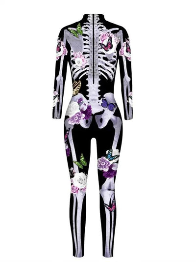 Katharina | Florales Skelettdruck Halloween Kostüm