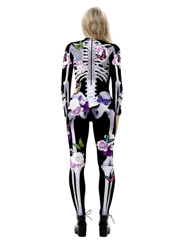 Katharina | Florales Skelettdruck Halloween Kostüm