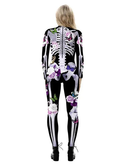 Katharina | Florales Skelettdruck Halloween Kostüm