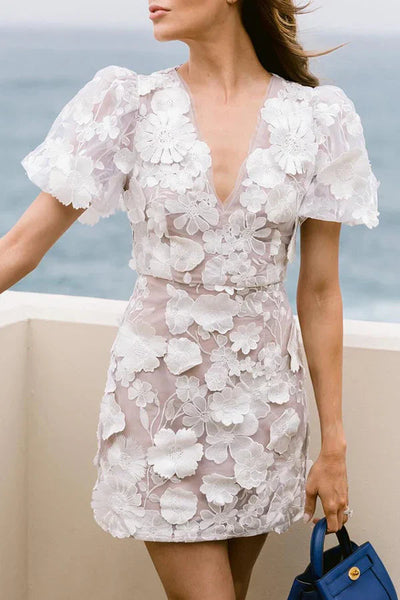 Floralia | Festliches Puffärmeln Kleid