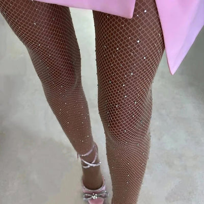 Claudia | Funkelnde Netzstrumpfhose mit Glitzereffekten