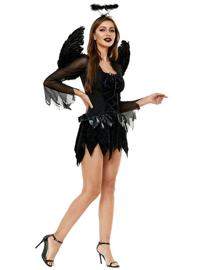 Christine | Dark Angel Kostüm mit Flügeln Mini Kleid