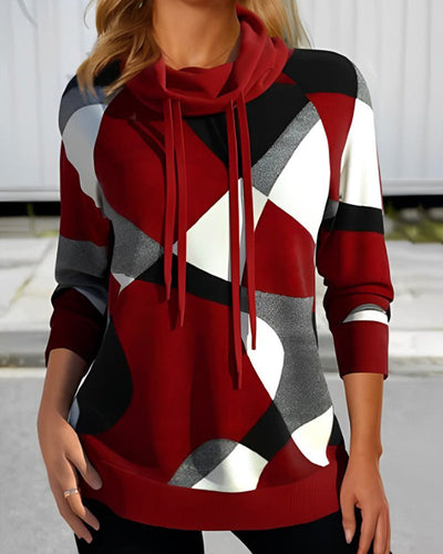 Maria | Geometrischer Kapuzenpullover mit Langen Ärmeln