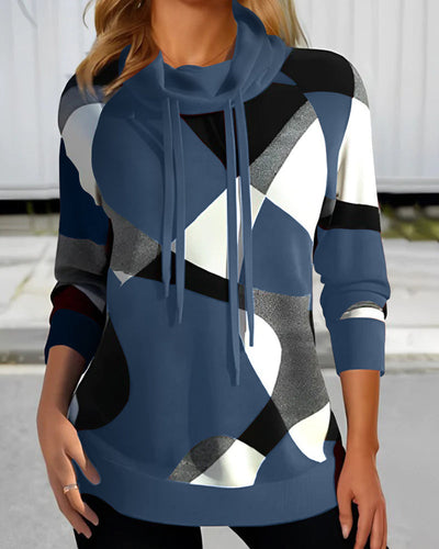 Maria | Geometrischer Kapuzenpullover mit Langen Ärmeln