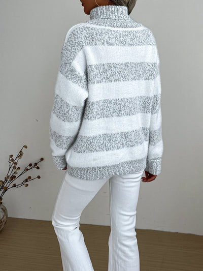 Juliane | Gestreifter Rollkragen npullover aus Baumwolle