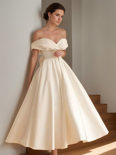 Ginevra | Trägerloses Midi Brautkleid