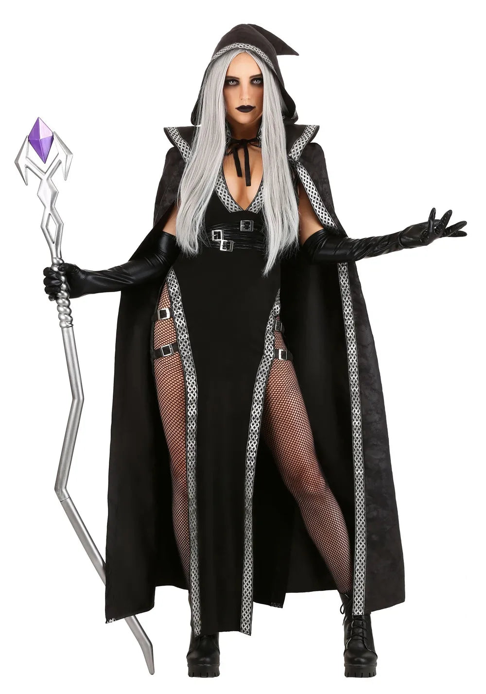 Klaudia | Gothic Hexe Kostüm Ärmel Maxikleid