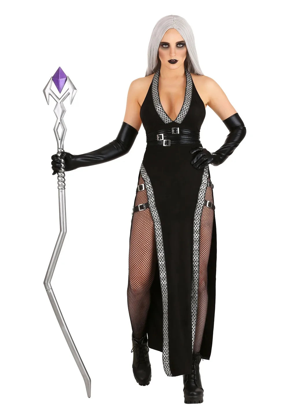 Klaudia | Gothic Hexe Kostüm Ärmel Maxikleid