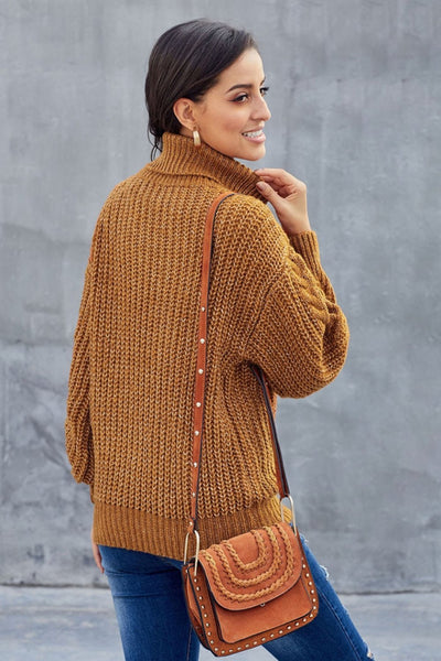 Laura | Grobes Zopfmuster pullover mit Rollkragen