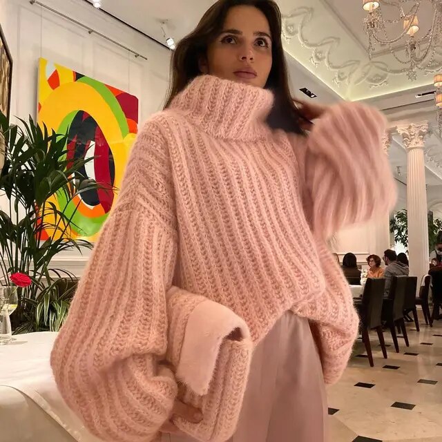 Sandra | Stylischer Grobstrick Rollkragenpullover