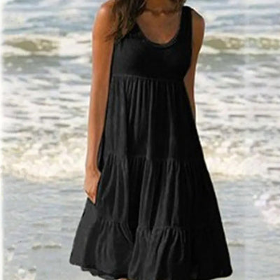 Jocoo | Damenkleid Boho Mini Kleid mit Rüschen für Sommerlook