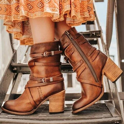 Amalia | Stiefeletten mit Reißverschluss Vintage-inspiriert
