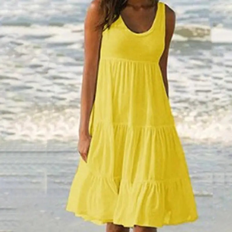 Jocoo | Damenkleid Boho Mini Kleid mit Rüschen für Sommerlook