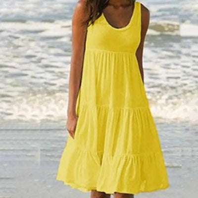 Jocoo | Damenkleid Boho Mini Kleid mit Rüschen für Sommerlook