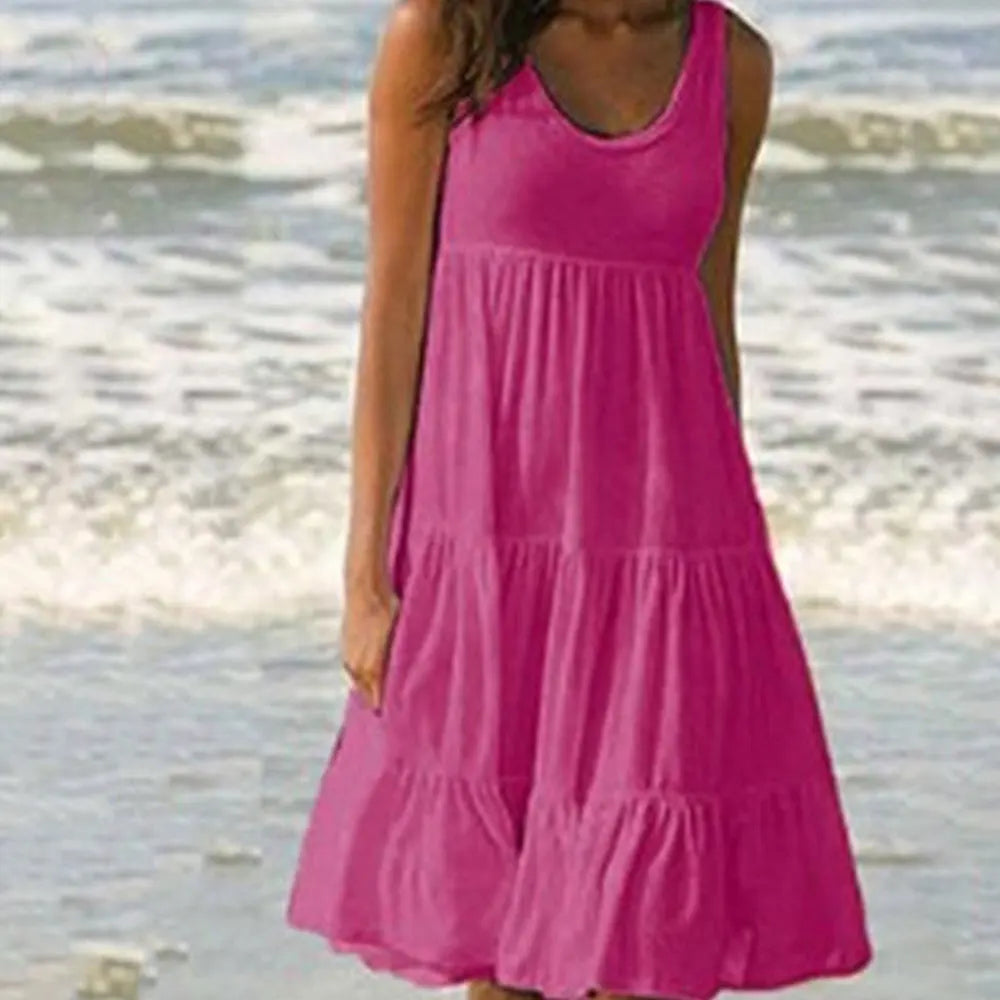 Jocoo | Damenkleid Boho Mini Kleid mit Rüschen für Sommerlook