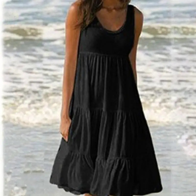 Jocoo | Damenkleid Boho Mini Kleid mit Rüschen für Sommerlook