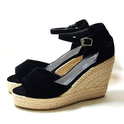 Elysia | Keilabsatz Sandalen Damen Peep-Toe
