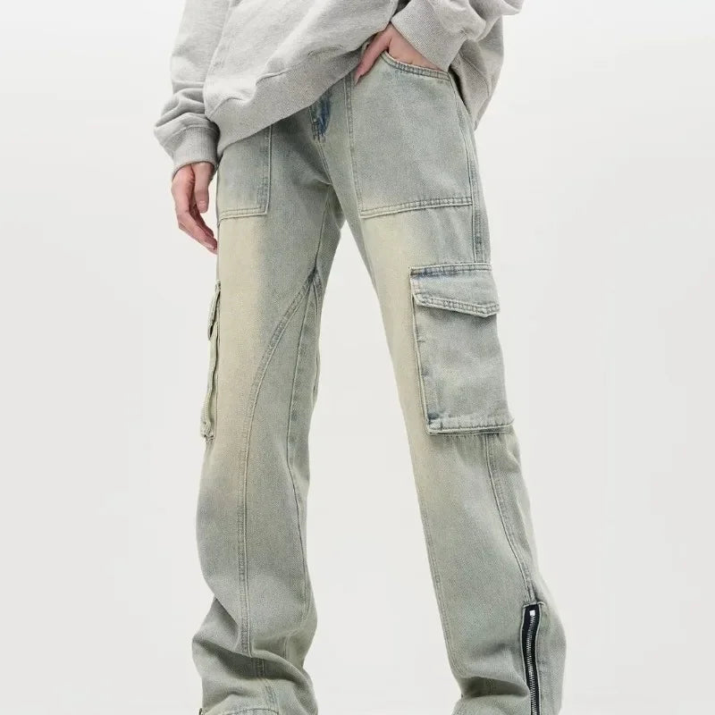Stefan | Baggy Jeans mit Seitlichen Reißverschlüssen