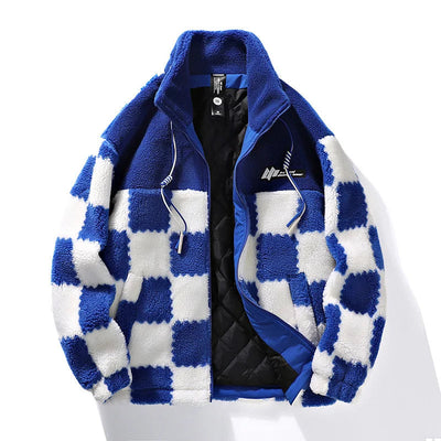 Stephen | Auffällige Fleecejacke im Schachbrettmuster