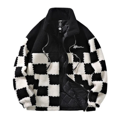 Stephen | Auffällige Fleecejacke im Schachbrettmuster