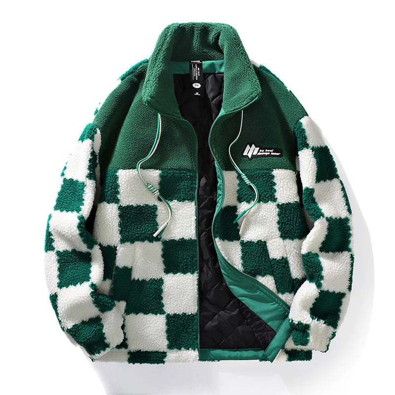 Stephen | Auffällige Fleecejacke im Schachbrettmuster