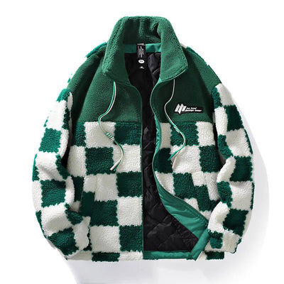Stephen | Auffällige Fleecejacke im Schachbrettmuster