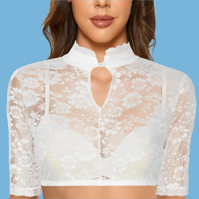 Julia | Elegante hochgeschlossene Bluse
